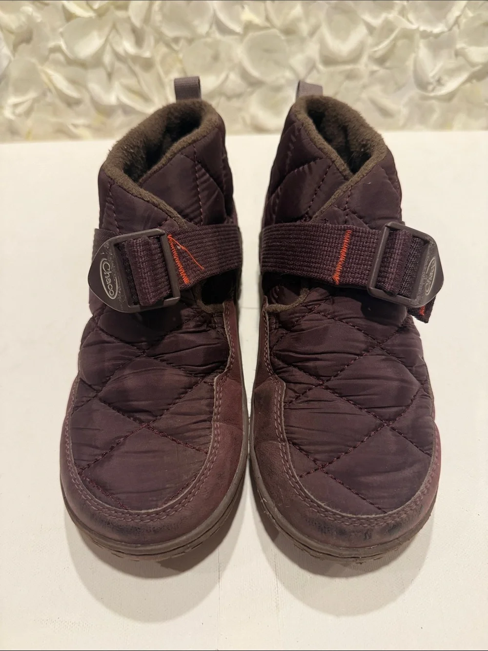 Chaco Kids Quilted Dark Brown Slip-On Boots with Strap